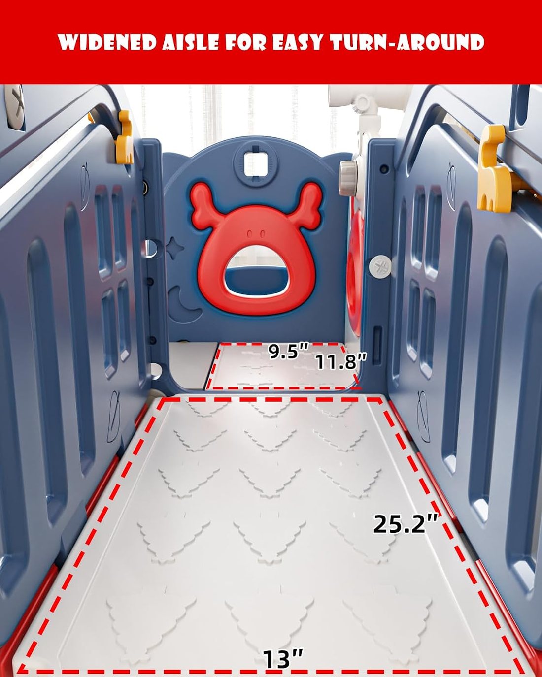 10 in 1 Toddler Slide, Kids Slide for Toddlers 1-3 — Blue Red, view 4