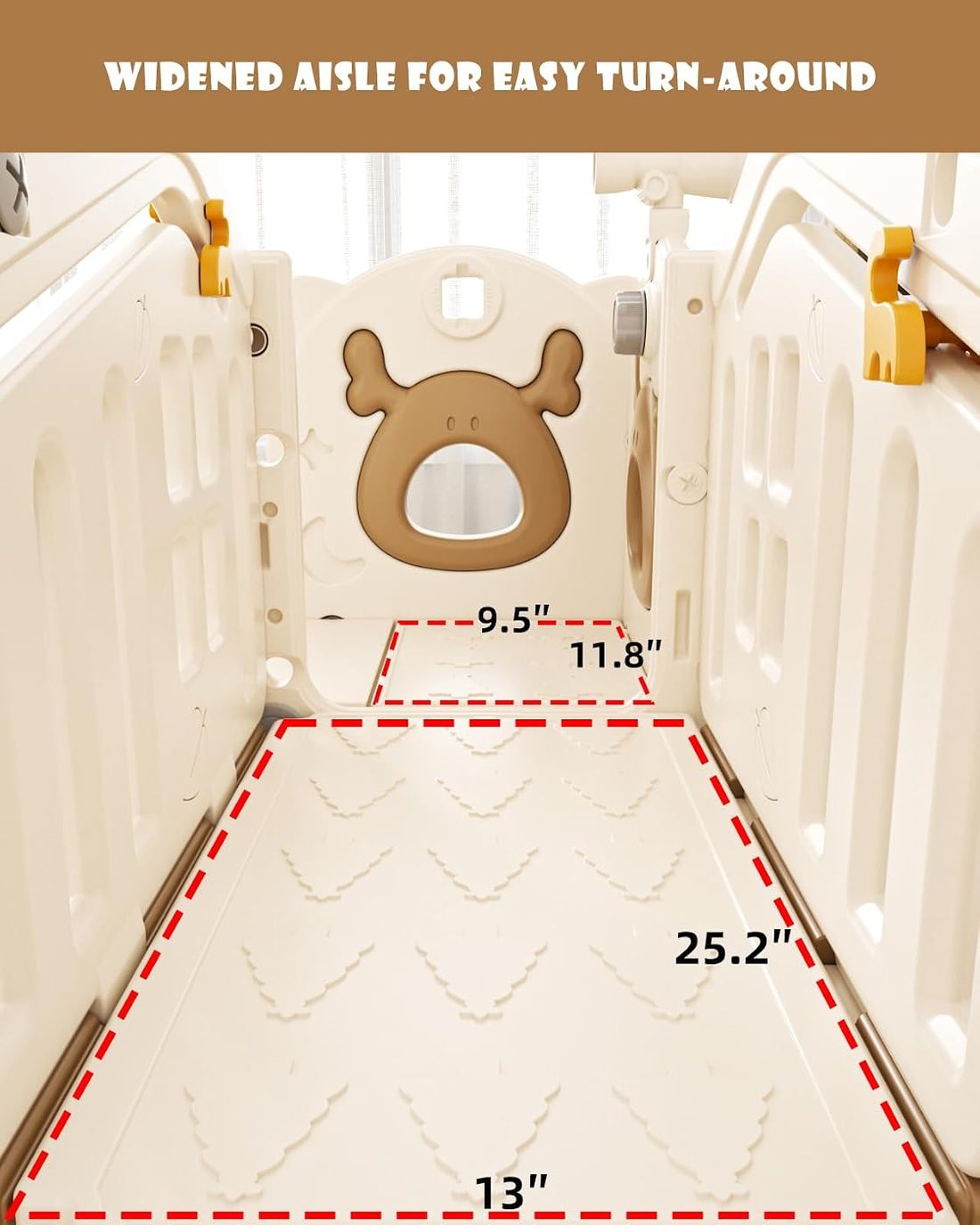 10 in 1 Toddler Slide, Kids Slide for Toddlers 1-3 — Brown, view 4