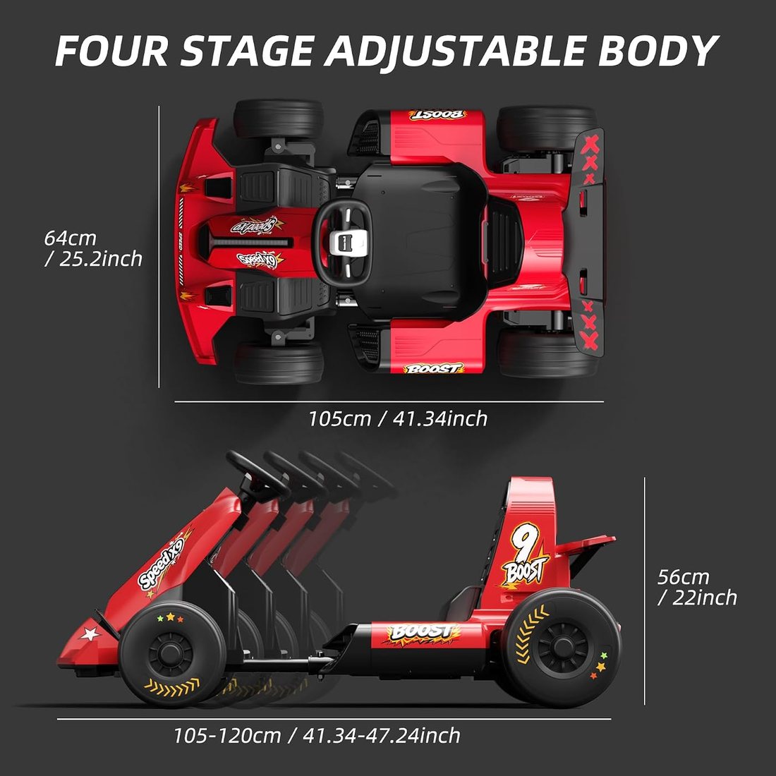 12V 7Ah Battery Electric Go Kart with Adjustable Seat, view 3