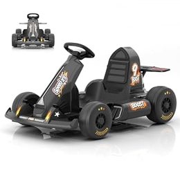 12V 7Ah Battery Electric Go Kart with Adjustable Seat, Black