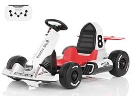 12V 7Ah Battery Electric Go Kart with Adjustable Seat, White