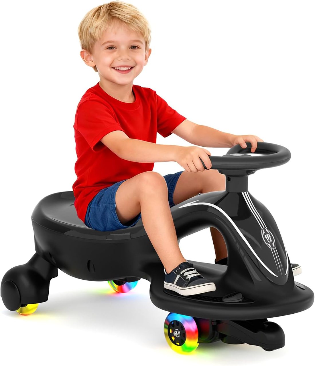 12V Electric Wiggle Car Ride On Toy — Black