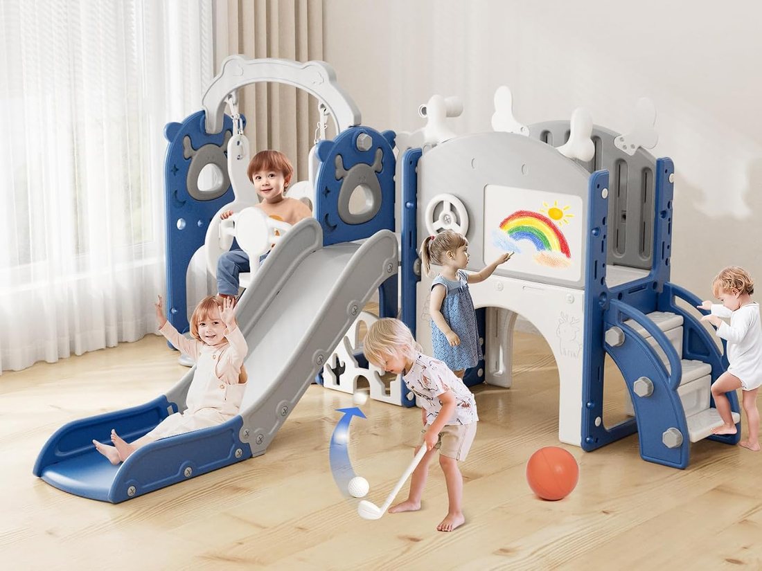 13-in-1 Toddler Slide and Swing Set