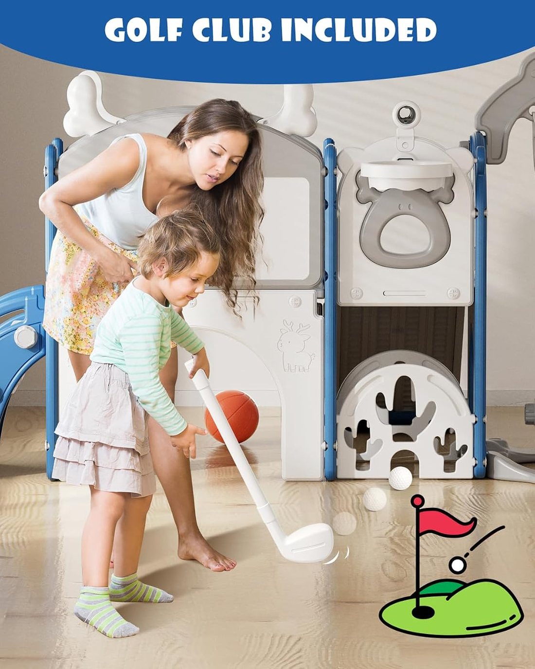 13-in-1 Toddler Slide and Swing Set, view 4