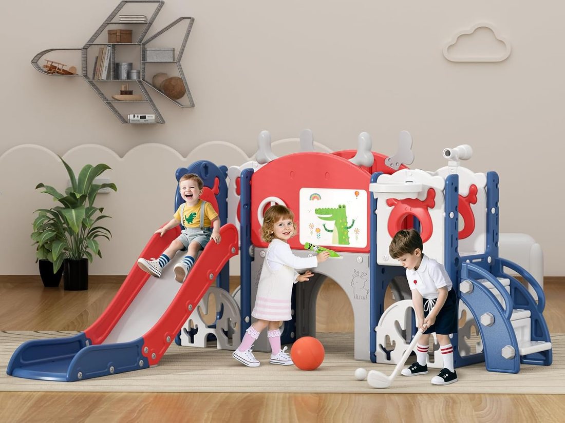 13 in 1 Toddler Slide Set — Blue Red