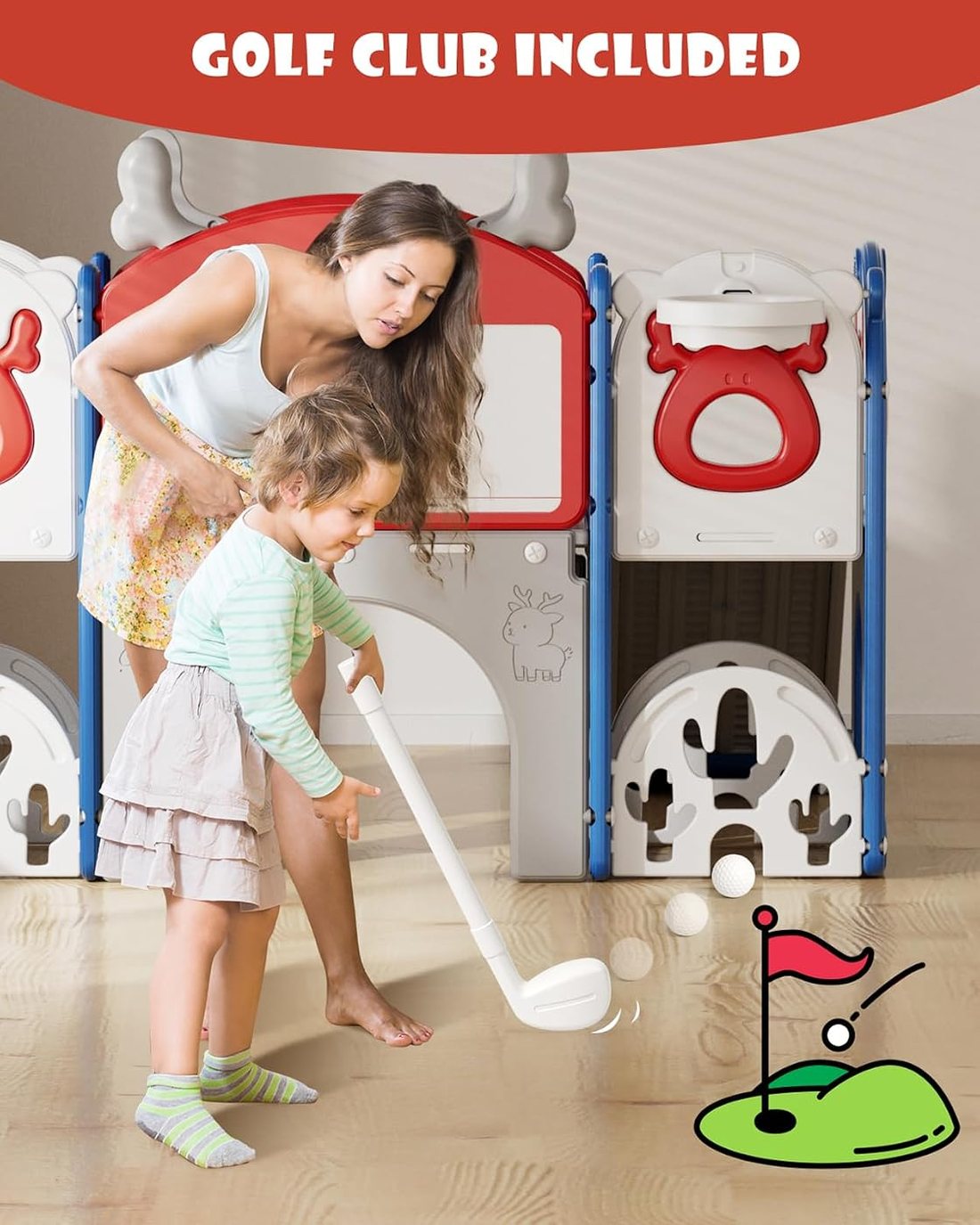 13 in 1 Toddler Slide Set — Blue Red, view 3