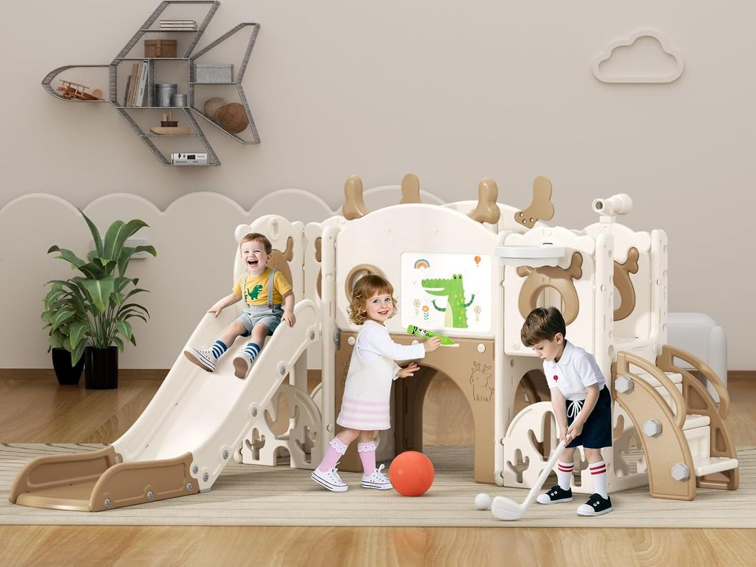 13 in 1 Toddler Slide Set — Brown