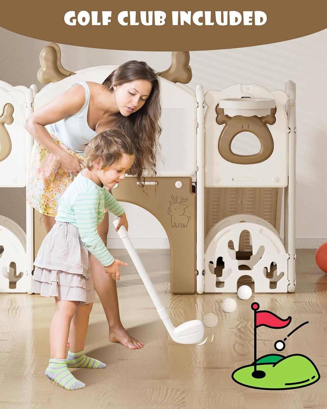 13 in 1 Toddler Slide Set — Brown, view 4