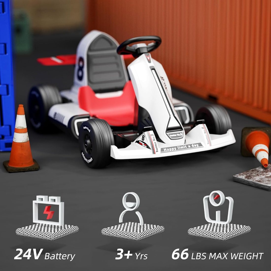 24V 7Ah Battery Electric Go Kart with Adjustable Seat, view 2