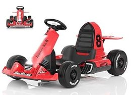 24V 7Ah Battery Electric Go Kart with Adjustable Seat, Red, 24V