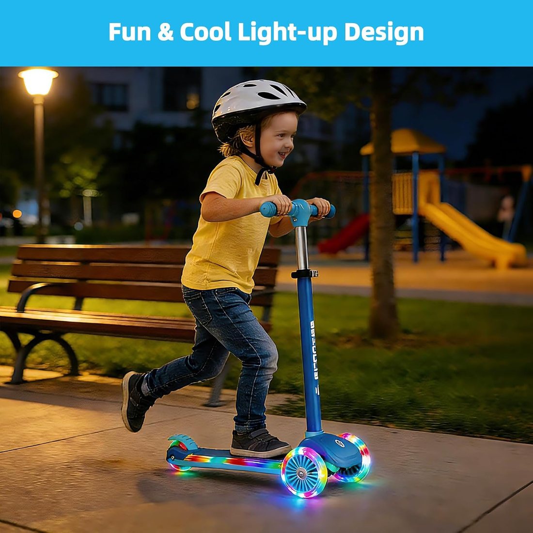 3-Wheel Scooter for Kids 2-8 — Blue, view 3