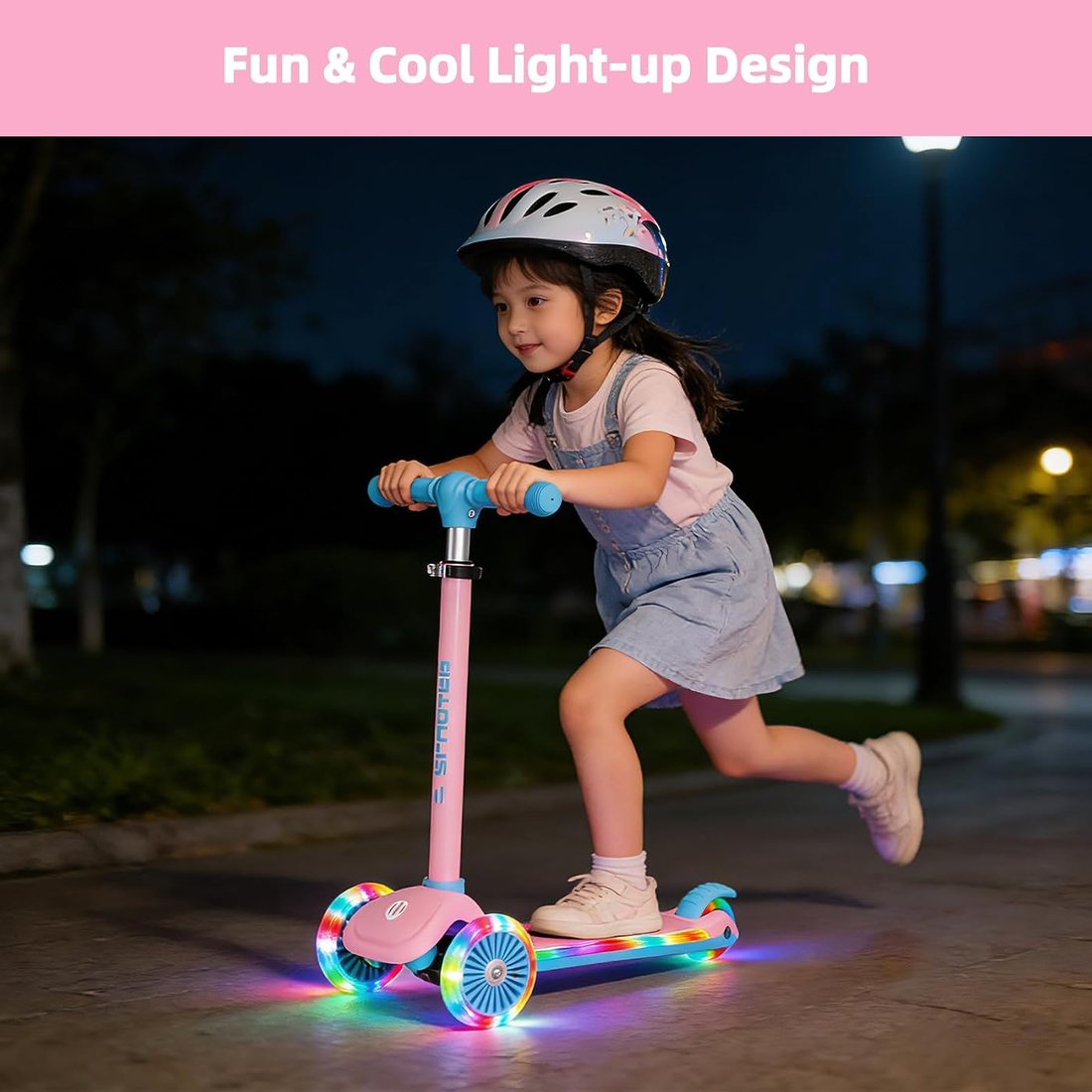 3-Wheel Scooter for Kids 2-8 — Pink, view 2