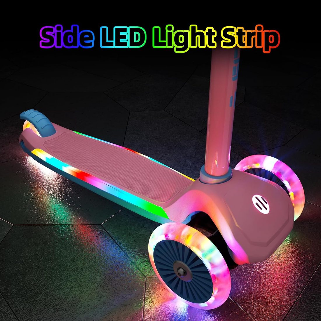 3-Wheel Scooter for Kids 2-8 — Pink, view 3