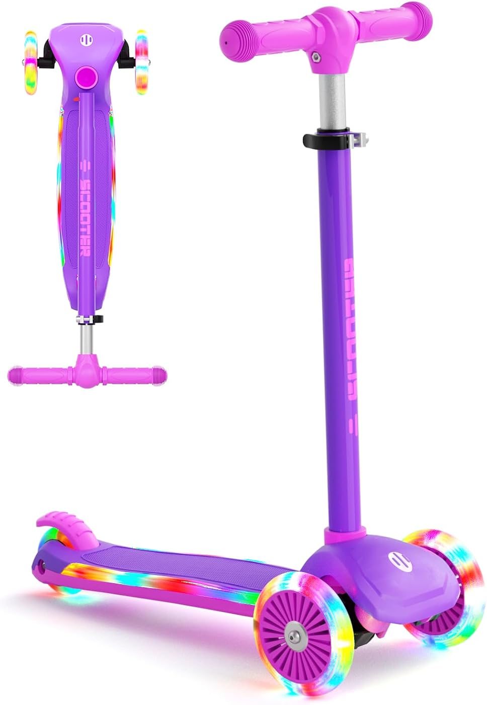 3-Wheel Scooter for Kids 2-8 — Purple