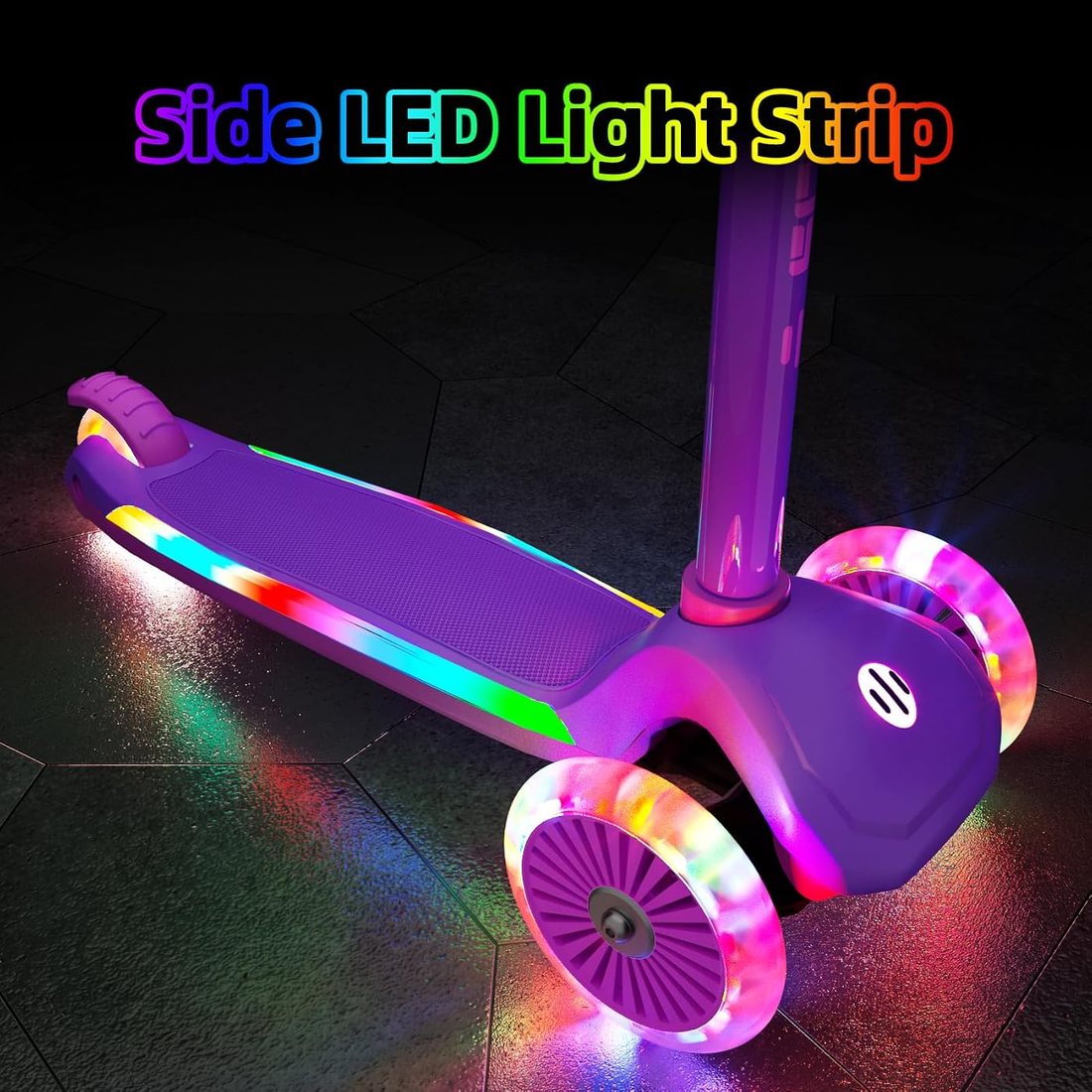3-Wheel Scooter for Kids 2-8 — Purple, view 3
