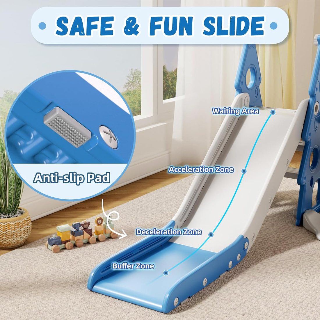 4-in-1 Toddler Slide and Swing Set, view 3