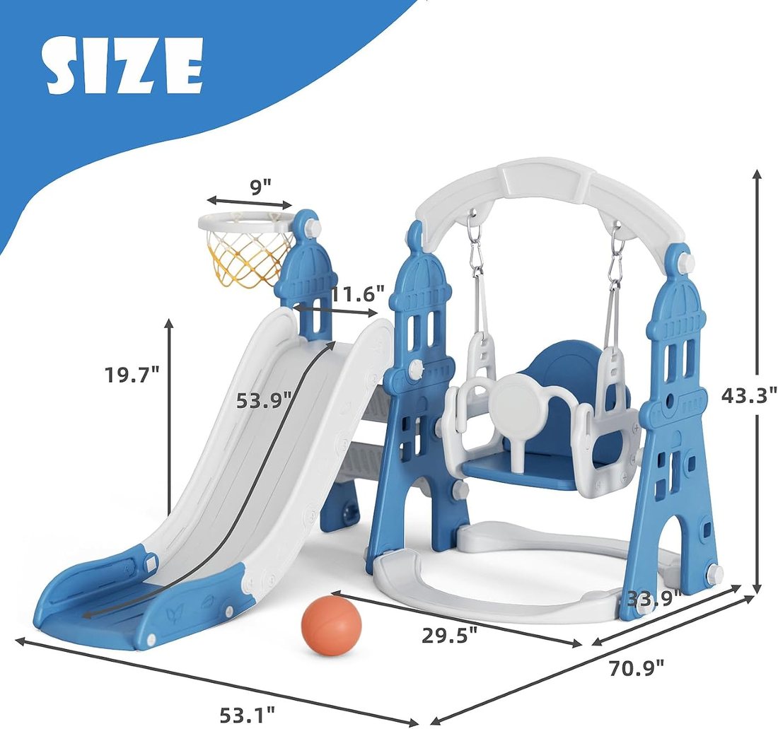 5-in-1 Toddler Slide and Swing Set, view 4