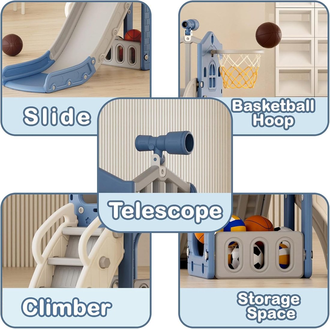 5 in 1 Toddler Slide, Kids Slide for Toddlers Age 1-3, view 2