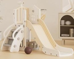 5 in 1 Toddler Slide, Kids Slide for Toddlers Age 1-3, Beige