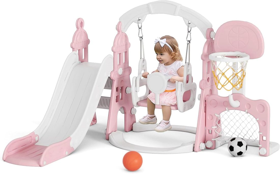 6-in-1 Toddler Slide and Swing Set
