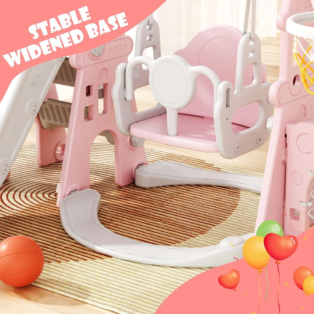 6-in-1 Toddler Slide and Swing Set, view 4