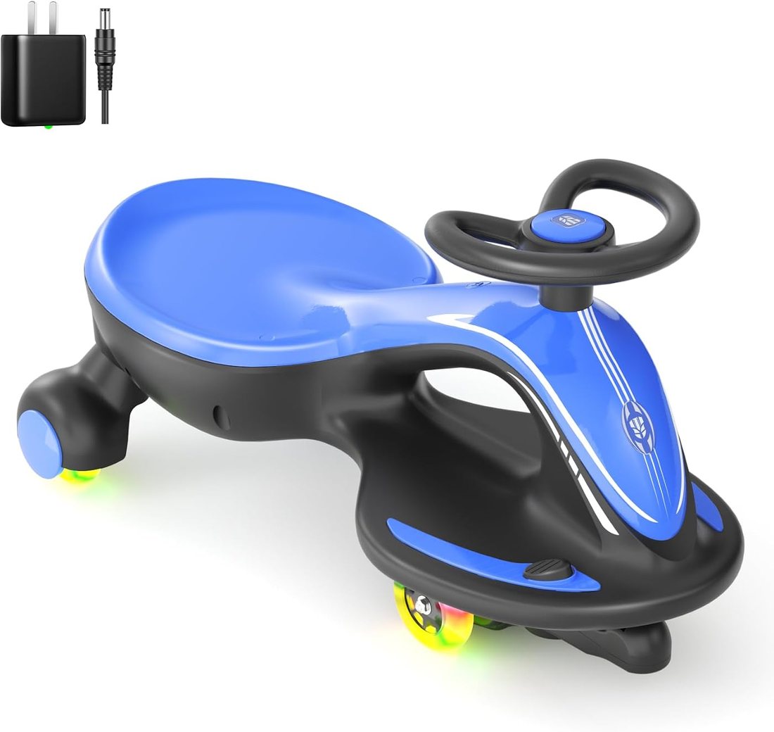 6V Electric Wiggle Car Ride On Toy — Blue