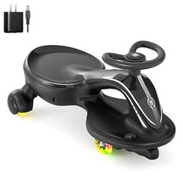 6V Electric Wiggle Car Ride On Toy — Blue, Black, 6V