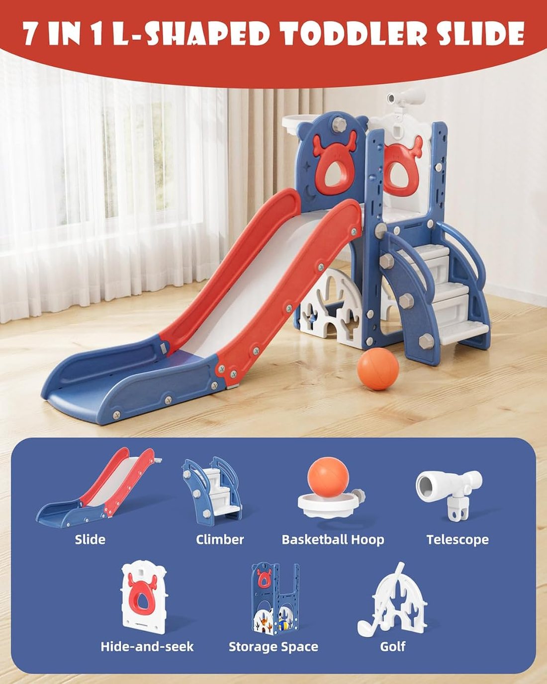 7 in 1 Toddler Slide, view 2