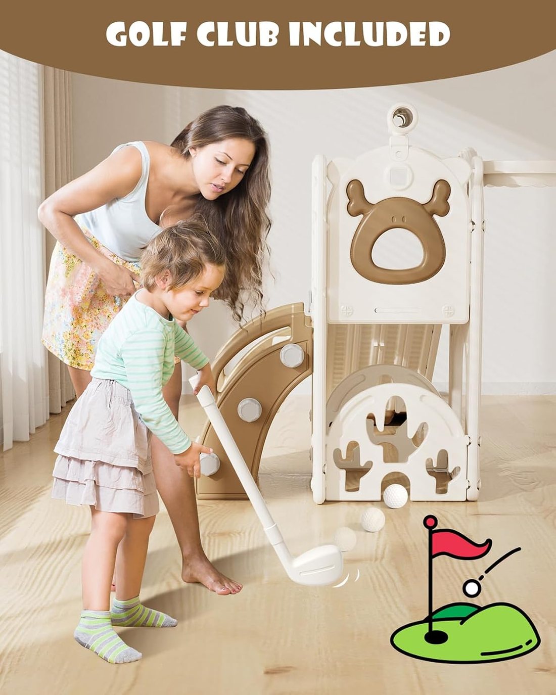 7 in 1 Toddler Slide, Kids Indoor Slide for Toddlers 1-3, view 3