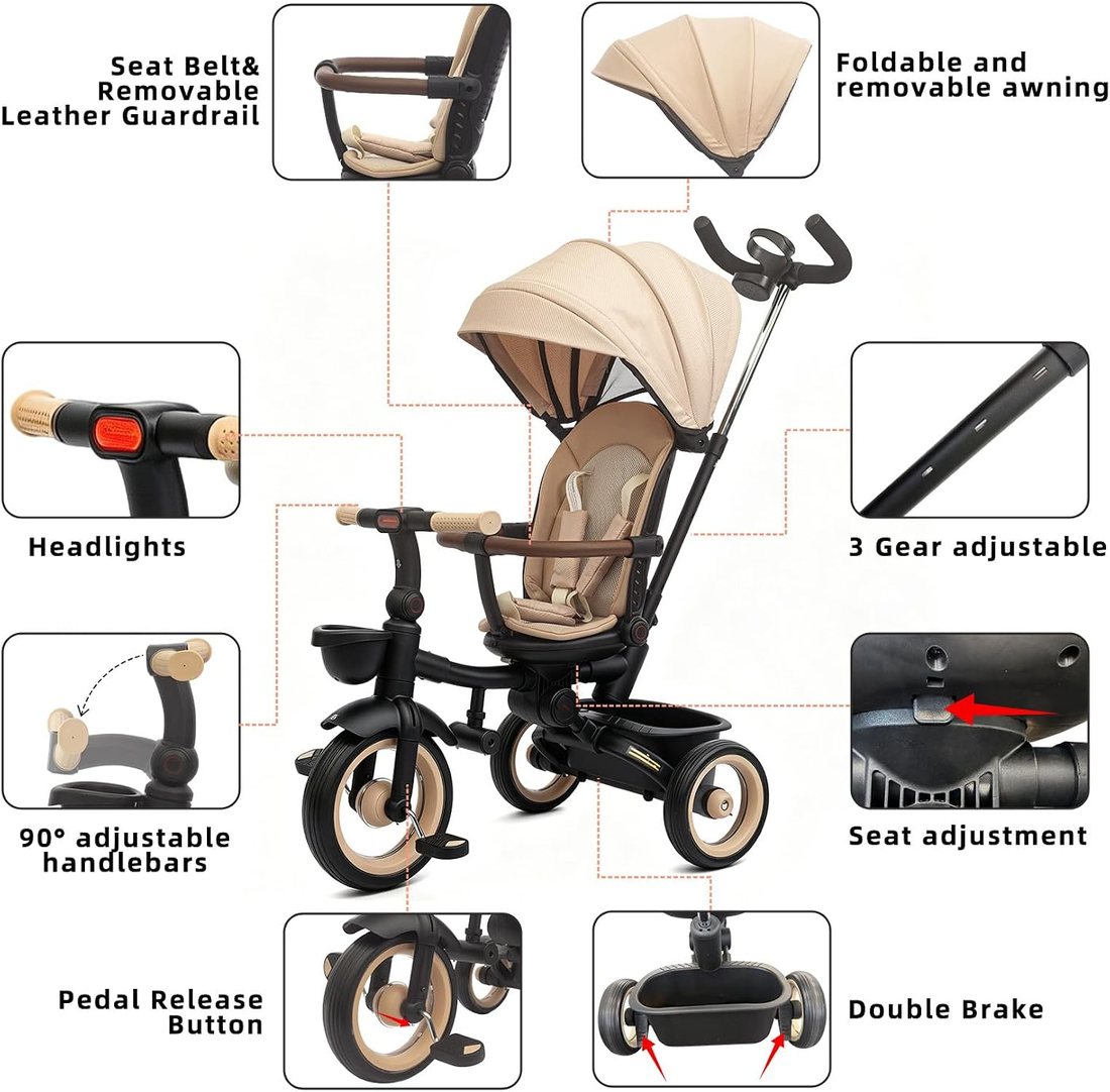 7‑in‑1 Tricycle Stroller, view 4