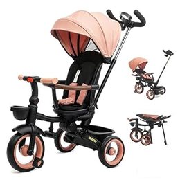 7‑in‑1 Tricycle Stroller, Pink