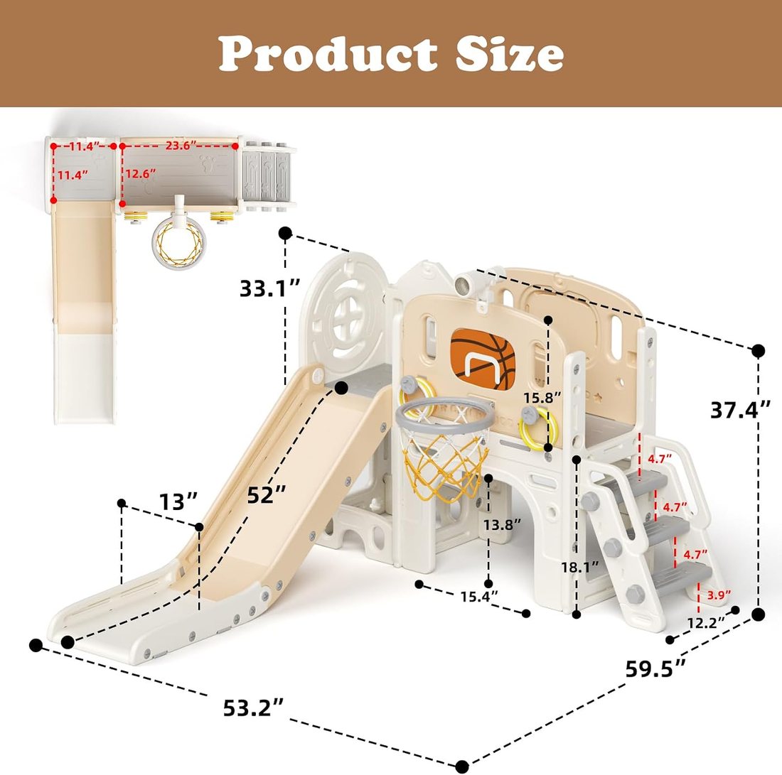 8 in 1 Toddler Slide Set — Beige, view 4