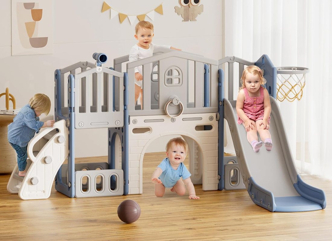 9 in 1 Toddler Slide Set — Blue