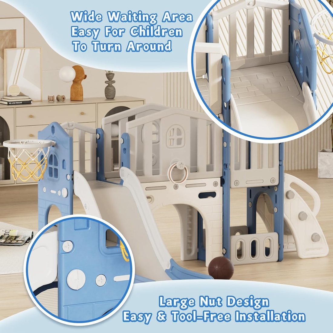 9 in 1 Toddler Slide Set — Blue, view 3
