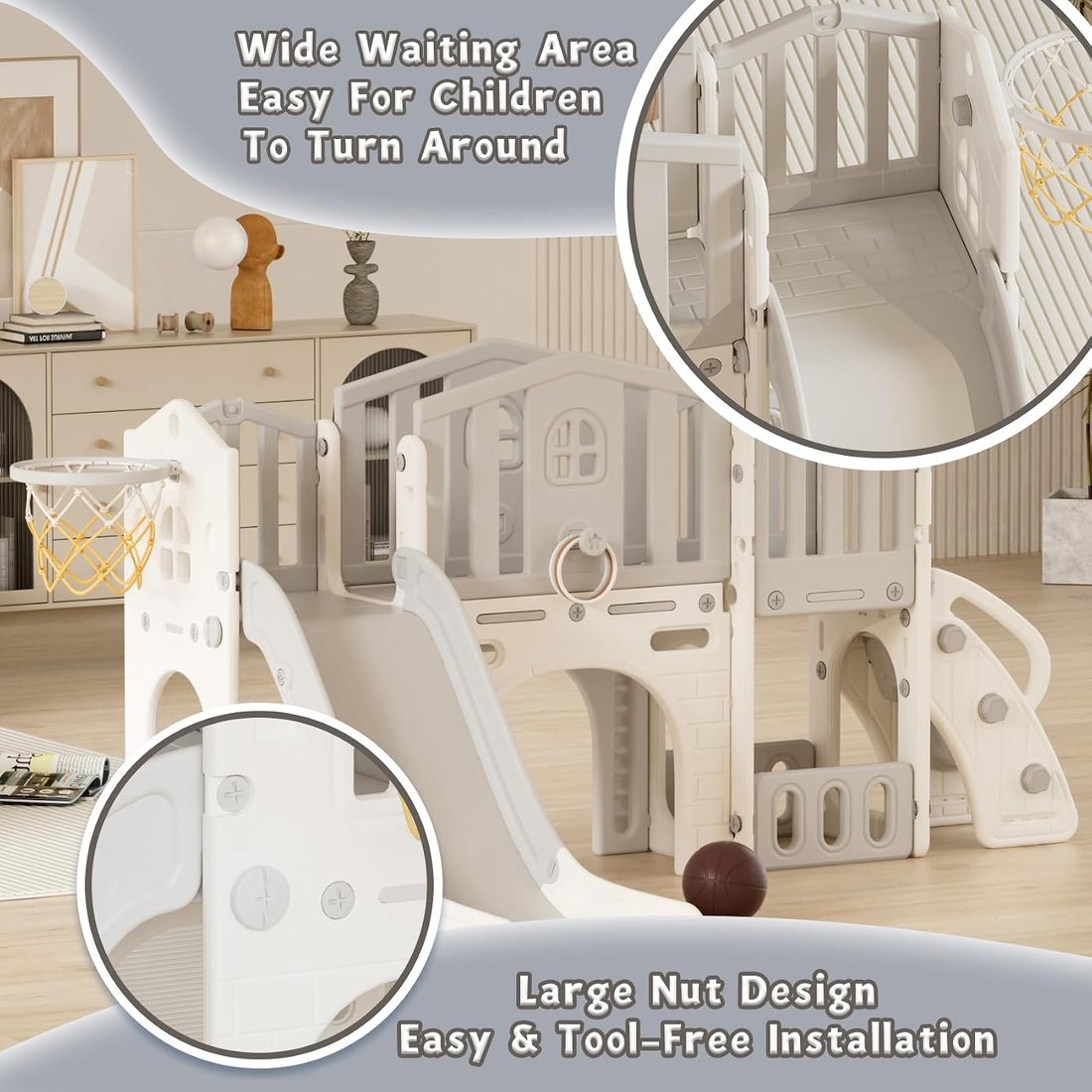 9 in 1 Toddler Slide Set — Grey, view 3