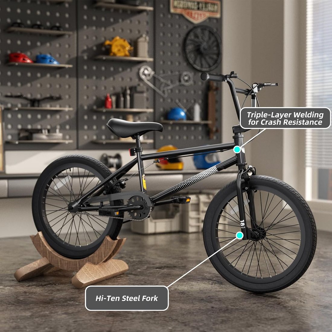Freestyle BMX Bike — Black, view 4