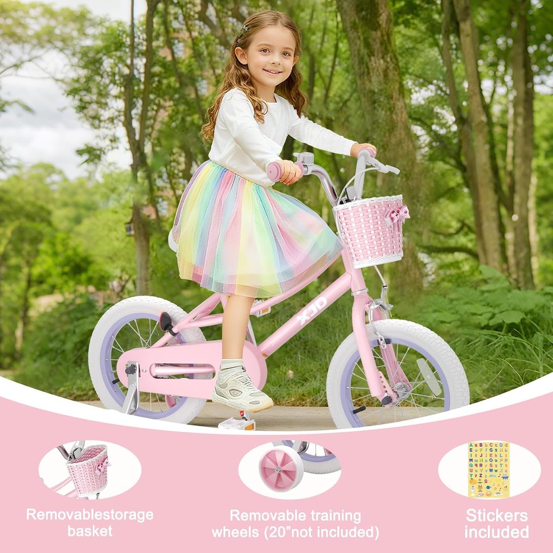 Girls Bike, 12/14/16/20 Inch Bicycle for 3-12 Years Old, view 2
