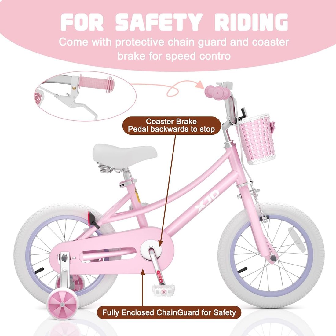Girls Bike, 12/14/16/20 Inch Bicycle for 3-12 Years Old, view 3