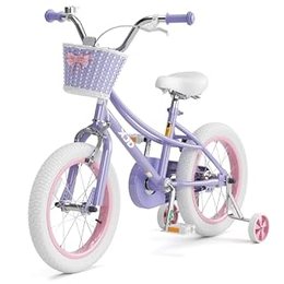 Girls Bike, 12/14/16/20 Inch Bicycle for 3-12 Years Old, Purple, 16 Inch