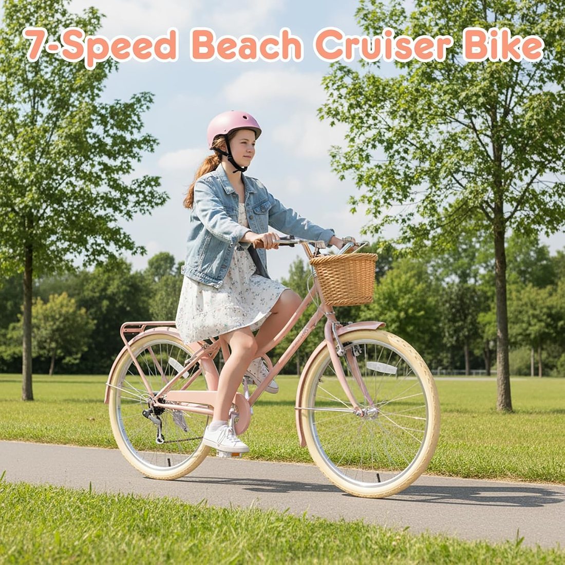 Girls Bike Beach Cruiser Bike, view 3