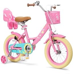 Girls Bike for Toddlers 3-9 — Flower Pink, Option 1