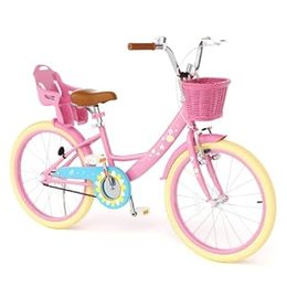 Girls Bike for Toddlers 3-9, Flower Pink, 20 Inch With Kickstand