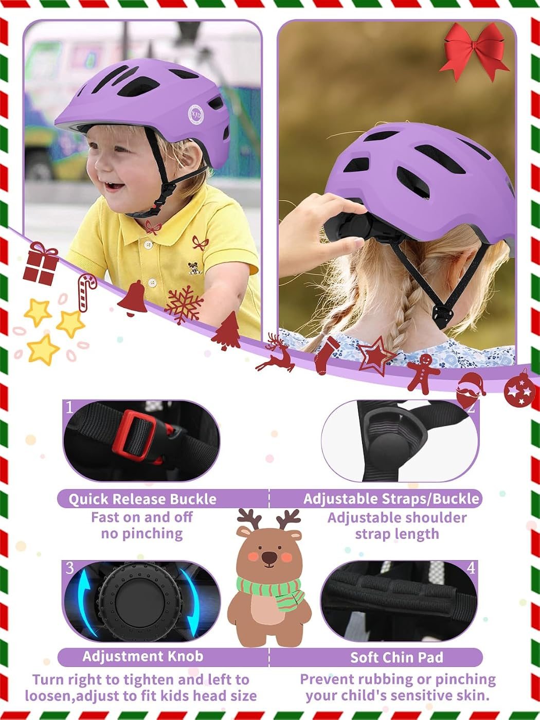 Toddler Helmet Kids Bike Helmet Multi-Sport Adjustable, view 4