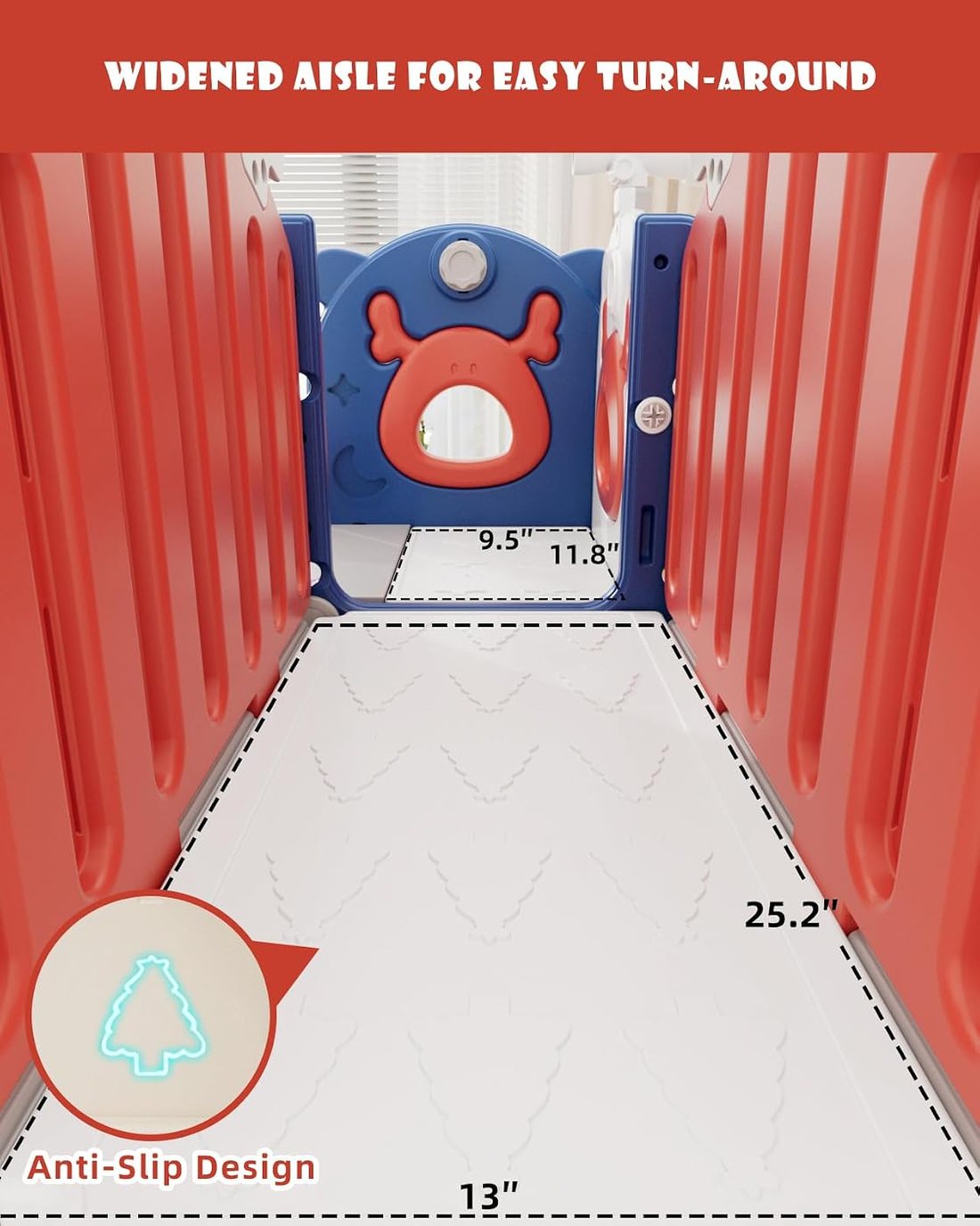 Toddler Slide, 12 in 1 Kids Slide for Toddlers 1-3 — Red Blue, view 4