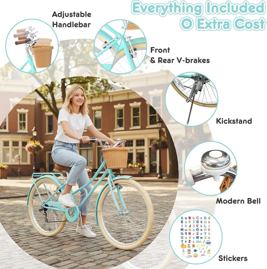 Women's Cruiser Bike, 24/26 Inch Commuter Bicycle, view 2